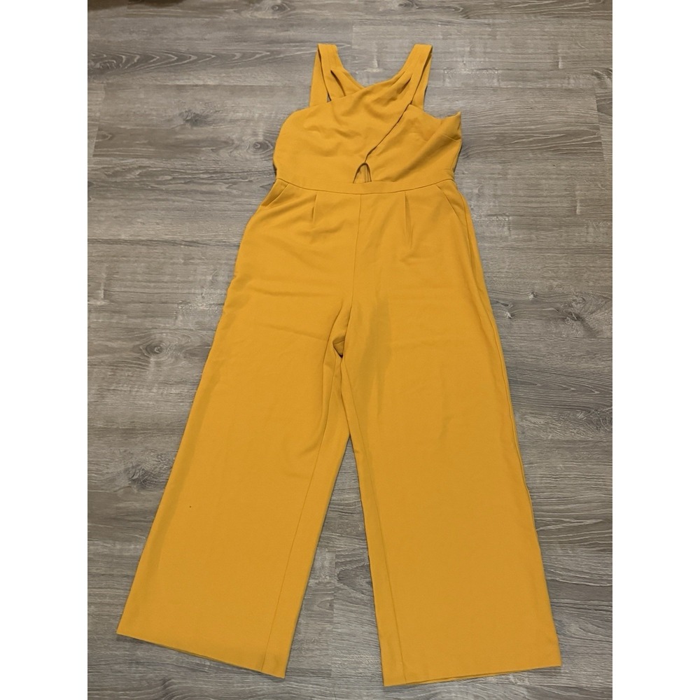 Nicole Miller New York Yellow Sleeveless Jumpsuit 14 NWT